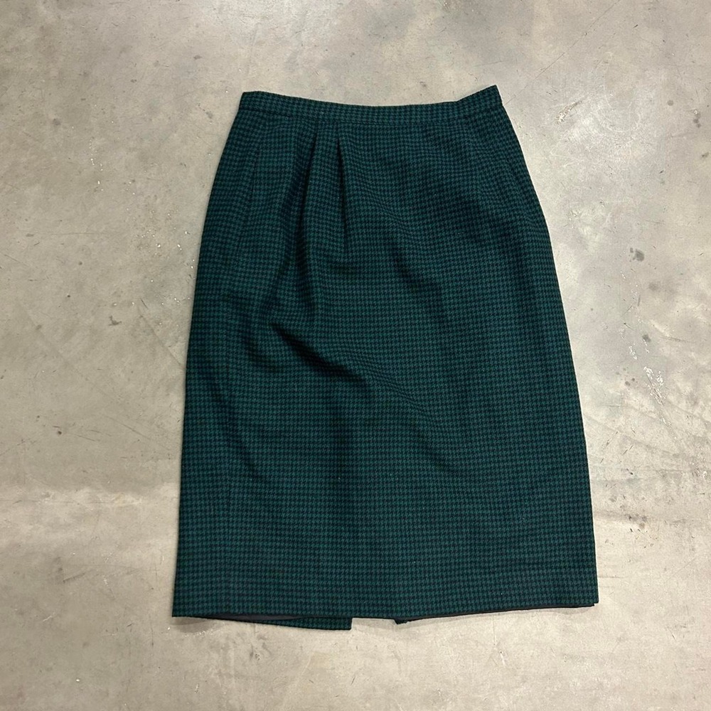 Vintage Wool Size Medium Long Plaid Skirt